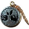 Lady Mirage unique & handmade Collana placcata oro rosa albero della vita con ematite/Tree of Life Rose Gold Plated Necklace with Hematite