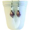 Handmade Gioielli da donna: Orecchini in ceramica e piume, bianchi e viola