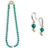 Handmade Generico Parure Collana e Orecchini con Pietre Turchesi e Perle di Fiume - Set Gioielli Artigianali Donna Fatto a Mano