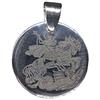 Empress Jewelry Pendente Tondo in Argento Sterling con Etichetta Incisa Personalizzata Timbrata 925