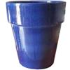 Ceramiche Angela Rinaldi - Vaso in Ceramica di Vietri dipinto a mano blu Maiolica Design Terracotta Coccio Cachepot (Altezza cm. 15, diametro cm. 13, blu)