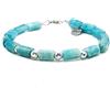 PSS Bracciale donna con pietra dura naturale Amazzonite e distanziatori e chiusura in argento 925