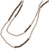 Generic Linea Italia Gioielli - Collana Lunga per Donna con Cristalli Champagne e Perline Color Bronzo