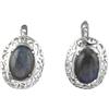 Handmade Orecchini traforati in labradorite naturale con chiusura russa, orecchini fatti a mano in argento sterling 925 con incastonatura a griffe
