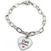 Handmade Bracciale in Acciaio con Ciondolo a Forma di Cuore Scritta Super Nonna | Ciondolo a Forma di Cuore Personalizzabile Fatto a Mano con la Resina Colata, Bracciale in Acciaio, Idea Regalo per Nonna
