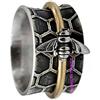 Kanika Jewelry Trove 925 Sterling Silver and Gold Bee Spinner Ring, Silver Spinner Ring, Bee Jewelry, Bee Ring, Honeycomb Ring, Honeycomb Jewelry, Anelli d'argento per regalo donna