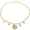 Generic Collana girocollo ciondolo segni zodiacali oro in acciaio e charms