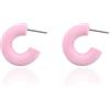 Knick Knack OÜ Orecchini Minimalisti a Cerchio: Accessori Intemporali e Chic (S, Rosa)
