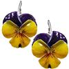 Generic Orecchini Violette artigianali viola e giallo | Smalti a cottura | Ganci in acciaio chirurgico