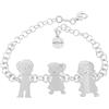 Moun Jewels Bracciale personalizzato con 3 componenti della tua Famiglia con incisione gratuita di nomi o inziali, in argento 925.