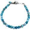 Silvia Creations And Co Bracciale donna con perle di acquamarina blu chiaro da 4 mm