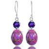 Kanika Jewelry Trove Purple Copper Turquoise, Amethyst 925 Sterling Silver Dangle Earrings for Women, for, Christmas Gift, Valentine's Day Gift, New Year Graduation Gift, Handmade 2 Stone Earrings
