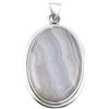 Generico Blue Lace Agate Pendant Handmade 925 Sterling Silver Natural Loose Gemstone Jewelry Gift For Her Women Silver Pendant