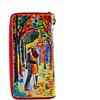 Arte Lisanti Portafoglio da donna in pelle dipinta a mano - Omaggio agli INNAMORATI DI AFREMOV - Made in Italy, Chiusura con cerniera, Porta carte credito, Lavorazione Artigianale