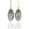 ANEMONE JEWELRY Orecchini di Labradorite Flash Mista - Dangle con Taglio a Marquise - Orecchini di Stile Vintage Riempiti d'Oro - Gemma Blu Flash Fancy
