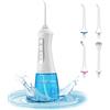 TUREWELL Idropulsore Dentale Portatile, Irrigatore Dentale Professionale con 3 Modalità e 4 Ugelli, IPX7 Impermeab Ricaricabile USB per Famiglia e Viaggi (Bianco)