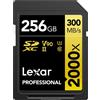 LEXAR SDHC/SDXC UHS-II U3 PROFESSIONAL 2000x, 256 GB