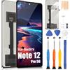 ARSSLY Display LCD per Redmi Note 12 Pro 5G Display LCD per Xiaomi Redmi Note12 Pro 5G 22101316C 22101316I 23013RK75C 6,67 Schermo di ricambio Touchscreen Digitizer Assembly + Riparazione, Nero