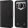 Shantime Custodia Flip in Tessuto Oxford e Pelle PU Compatibile con Doogee S200, Cover Protettiva con Chiusura Magnetica e Tasche per Carte (Nero)