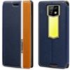 Shantime Custodia Flip in Pelle PU Bicolore con Chiusura Magnetica Invisibile Compatibile con Ulefone Armor 24, Cover Elegante e Protettiva (Blu)