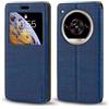 Shantime Custodia Flip in Pelle con Finestra Compatibile con ZTE Nubia Focus 2 Ultra 5G, Display Visibile, Chiusura Magnetica Invisibile e Slot Carta(Blu)