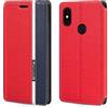 Shantime Custodia Flip in Pelle PU Bicolore con Chiusura Magnetica Invisibile Compatibile con Umidigi F1, Cover Elegante e Protettiva