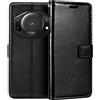 Shantime Custodia portafoglio in pelle per Fossibot F101 Pro - Nero | 5.45 Custodia flip magnetica in stile business con fessure per carte, cornice per foto e portafoglio nascosto