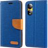 Shantime Custodia Flip in Tessuto Oxford e Pelle PU Compatibile con ZTE Nubia Neo 2 5G Z2352N, Cover Protettiva con Chiusura Magnetica e Tasche per Carte (Blu)