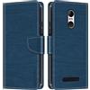 Shantime Custodia in Pelle PU a Righe Compatibile con Brondi Amico Smartphone 4G, Cover Portafoglio con Chiusura Magnetica, Scomparti Carte e Funzione Stand (Blu)