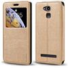 Shantime Custodia Flip in Pelle PU con Finestra Visibile e Chiusura Magnetica Invisibile Compatibile con Saiet Smart Senior STS550, Protezione Totale (Oro)