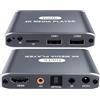 fnetic Lettore multimediale digitale HD 4K, lettore video MP4 TV per unità USB/scheda Micro SD, segnaletica digitale, riproduzione automatica, H.265/HEVC, uscita ottica/HDMI/AV, grigio