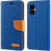 Shantime Custodia Portafoglio Flip in Tessuto Oxford Compatibile con SPC Zeus 2 Pro, Cover Protettiva Magnetica con Slot Carte e Supporto(Blu)