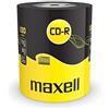 Maxell CD-R 80 Disco vuoto registrabile, 700MB, Velocità di scrittura 52x, Confezione da 100 pezzi