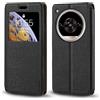 Shantime Custodia Flip in Pelle con Finestra Compatibile con ZTE Nubia Focus 2 Ultra 5G, Display Visibile, Chiusura Magnetica Invisibile e Slot Carta(Nero)