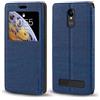 Shantime Custodia Flip in Pelle PU con Finestra Visibile e Chiusura Magnetica Invisibile Compatibile con SPC Zeus 4G, Protezione Totale (Blu)