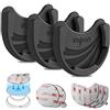 volport Set di 3 supporti per telefono in silicone per presa di corrente, supporto pieghevole ed estensibile, con base adesiva 3M, per parete, casa, nero