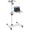 Techly 309593 Carrello Supporto per Proiettore Beamer Notebook PC Ripiani Regolabili Bianco