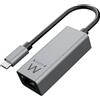 Ewent Adattatore USB-C a Gigabit Ethernet RJ45 | USB 3.2 Gen1 SuperSpeed 10/100/1000 Mbps, Convertitore Rete LAN, Plug & Play, Cavo 15cm in Alluminio Nero