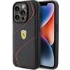 CG MOBILE Ferrari FEHCP15LPTWK - Cover rigida per iPhone 15 Pro da 6,1, colore: Nero con logo in metallo ritorto