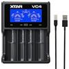 XTAR VC4 caricatore con Display LCD, per batterie Li-Ion/Ni-MH, nero