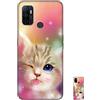 HopMore Nero Cover per Oppo A53S / Oppo A53 / A32 A33 2020 Silicone Morbide Disegni Custodie Bella Custodia Antiurto Gomma Case Morbido Caso Gel AntiGraffio - Rosa Gatto