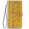 Fertuo Cover Samsung Galaxy M21, Custodia Portafoglio a Libro in Pelle Flip Cover con Porta Carte, Chiusura Magnetica [Disegni di Gatto Cane] Case Antiurto per Samsung Galaxy M21, Giallo