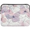 KLL Custodia per laptop Custodia portatile per laptop 13 pollici 14 pollici disegno a inchiostro fiori pastello cartella per computer con cerniera