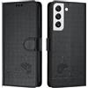Generic YB - Custodia a portafoglio per Samsung Galaxy S22, in pelle PU, con chiusura magnetica, con funzione di supporto, scomparti per schede, colore: nero
