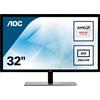 AOC Q3279VWFD8 Monitor da 32 IPS, QHD, 2560x1440, Vga, DVI, HDMI, DP, Nero