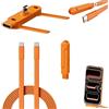 ZVD Caricabatterie Super Veloce 240W con Supporto Girevole a 360°, Porta Cavi da Viaggio, Supporto Cellulare, Creative Cables,Ufficio, Auto e Viaggi, Supporto per Cellulare (Arancione)
