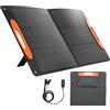 HOMCOM Caricabatteria Solare 100W, Caricatore Solare Pieghevole con Attacco USB-A e USB-C per Ricarica Rapida di Smartphone e Tablet, Impermeabile IP67, Nero