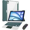 Generic Custodia con tastiera per iPad Air 13 M2 2024/M3 2025 con mouse, custodia sottile e intelligente con tastiera Bluetooth per iPad Air 13 pollici M3/M2 (2025/2024)