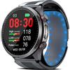 Marsyu Orologio per la Pressione Sanguigna con Pompa Ad Aria, 1.43''AMOLED Smartwatch con Funzione ECG/Lipidi dell'acido Urico, Chiamata Bluetooth, Pulsante SOS, Condivisione dei Dati Sanitari (Nero)