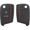 Lage Guscio per Chiave Compatibile con Volkswagen Golf Serie 7 Seat Leon Ibiza Skoda Octavia A7 T Roc Cover Telecomando Auto, Custodia in Silicone Protettiva (controllare compatibilità) - Nero